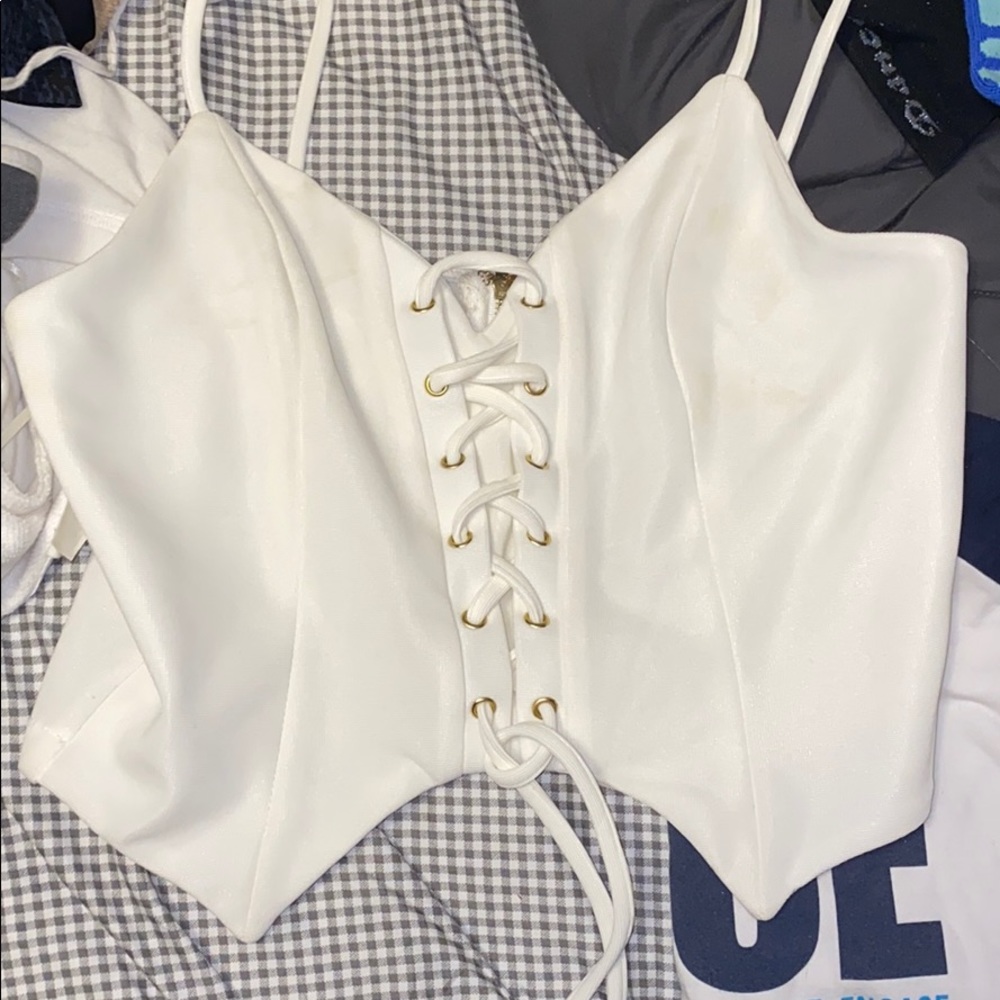 White crop top